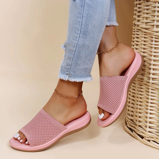 Sandals Women Elastic Force Summer Shoes Women Flat Sandals Casual Indoor Outdoor Slipper Summer Sandals For Beach Zapatos Mujer