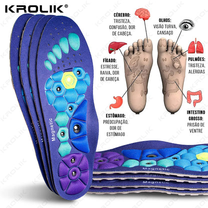 1 Pair Acupressures Insoles Magnetic Insoles for Women Men EVA Foot Massage Orthopedic Acupressures Insoles Pads for Weight Loss