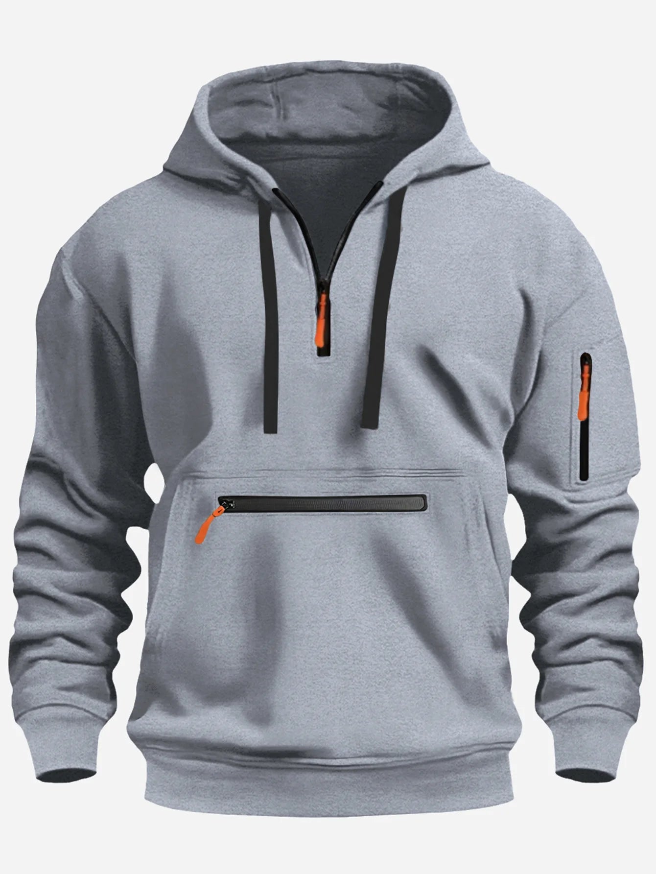 2025 New Multi Pocket Zipper Fleece Hooded Casual Shirt for Men and Women Plus Size Loose Pullover Fashion Sweatshirt top S-XXXL