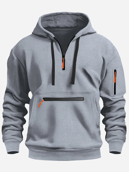 2025 New Multi Pocket Zipper Fleece Hooded Casual Shirt for Men and Women Plus Size Loose Pullover Fashion Sweatshirt top S-XXXL
