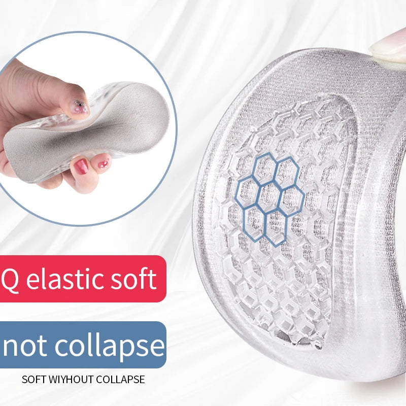 Silicone Gel Invisible Height Increase Insole Heel Lifting Inserts Shoe Foot Care Protector Elastic Cushion Insert for Men Women