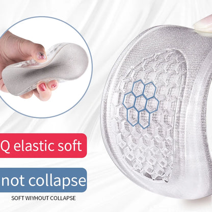 Silicone Gel Invisible Height Increase Insole Heel Lifting Inserts Shoe Foot Care Protector Elastic Cushion Insert for Men Women