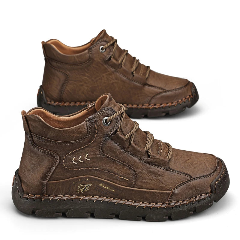 2025 Spring And Autumn Business Casual Versatile Comfortable Lace-Up Leather Shoes Casual Shoes Soft Leather Boots Fashion