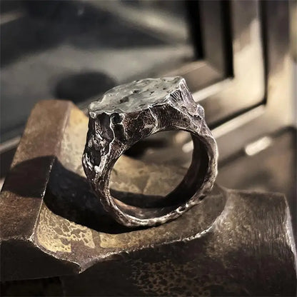 XIYANIKE Vintage Punk Insensate Stone Adjustable Rings For Men Women Fashion New Year Jewelry Gift Party Rock anillos mujer