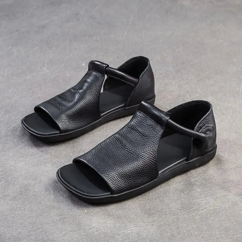 Women's Open-Toe Flat Sandals with Cross Strap & Adjustable Ankle Strap - Summer Casual Lightweight Walking Shoes for Women, Min