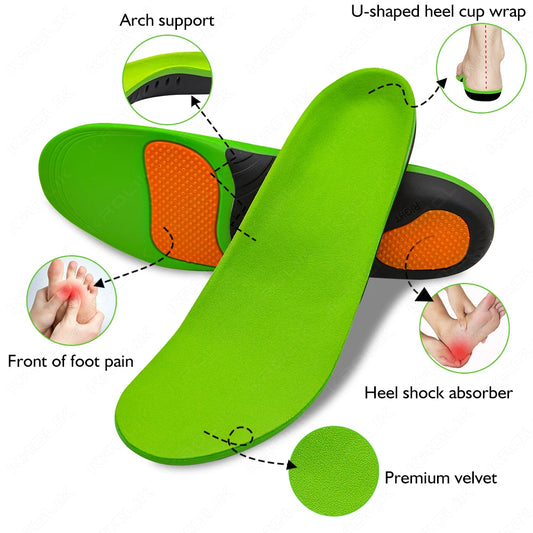 Flat Feet Arch Support X/O Legs Flat Foot Health Shoes Soles Pad Insoles Orthotic Insole for Plantar Fasciitis Orthopedic Unisex