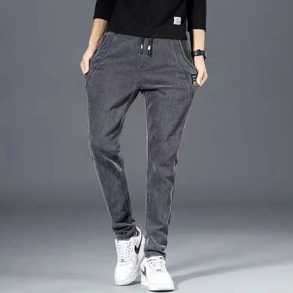 2024 New Korean Fashion Summer Thin Loose Jeans Mens Drawstring Pants Golf Joggings Jeans Man Japanese Streetwear Harem Trousers