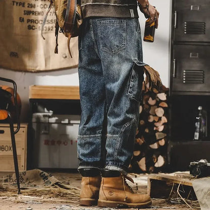With Pockets Man Cowboy Pants Luxury Aesthetic High Quality Trousers Designer Original 2025 Fashion Retro Cheap Xs Jeans for Men