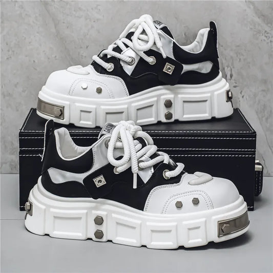 New Thick Soled Trendy Men's Shoes Men's Casual Sneaker Height Increasing Shoes Fashionable Matching Footwear 39-44
