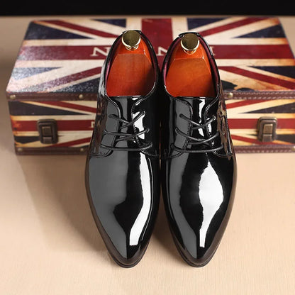 Fashion High Quality Men Formal Shoes Men Oxford Leather Dress Shoes Fashion Business Men Shoes Pointed Wedding Shoe Black