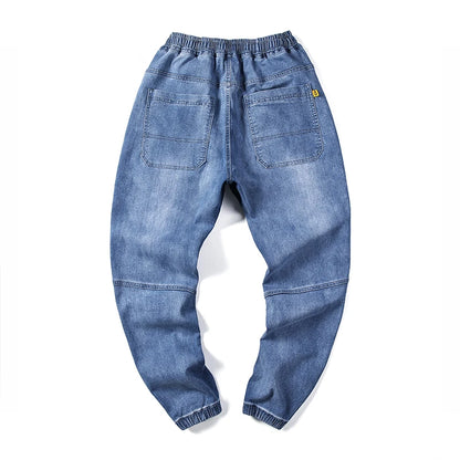 New Men's Cuffed Jeans, Trendy Cargo Harem Pants, Versatile Long Pants, Sizes M - 5XL