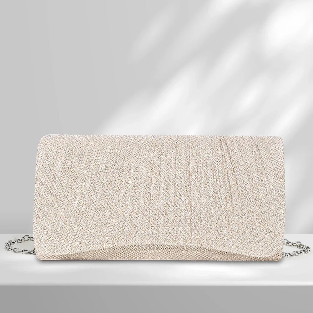 Shiny Wedding Clutch Handbag Glitter Shiny Shoulder Bag Wedding Purses Sling Dating Bag Women Girls All-matching Evening Bag