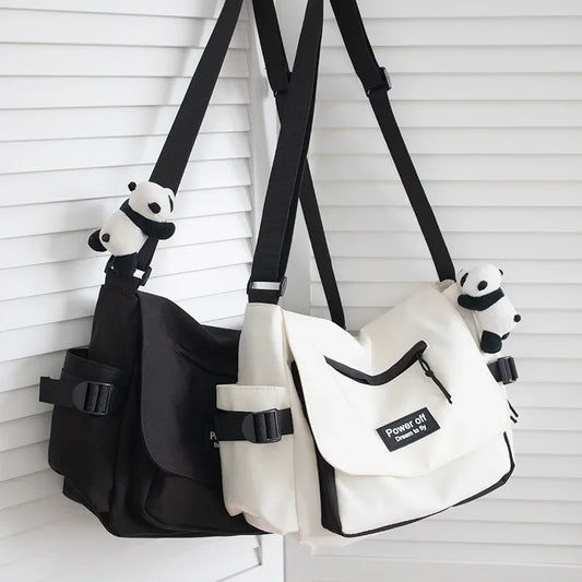 Japanese Harajuku Crossbody Bags Women 2024 Preppy Style Patchwork Color Shoulder Bag Collage Student Messenger Bag Handbags