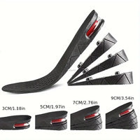 1pair Height Increase Insole With Air Cushion Adjustable 9cm/3.54inch Max Height Comfortable Lightweight Invisible Lift