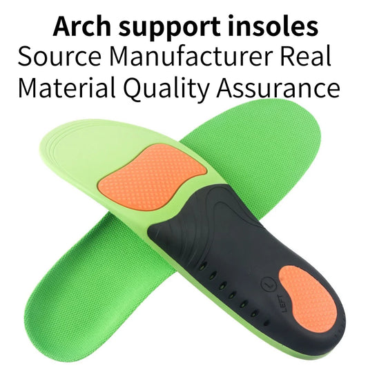 1 pair of sports insoles cushioning foot X/O leg elastic shock absorption comfortable running for men and women