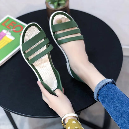 2024 New Fashion Women Comfortable Sandals Summer New Candy Color Women Cute Shoes Peep Toe  OutdoorShoes Woman Flats