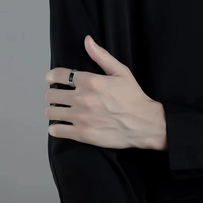 925 Sterling Silver Men's Ring High Quality Luxury black Gem For Men Wedding Fine Jewelry Accessories Party Gifts