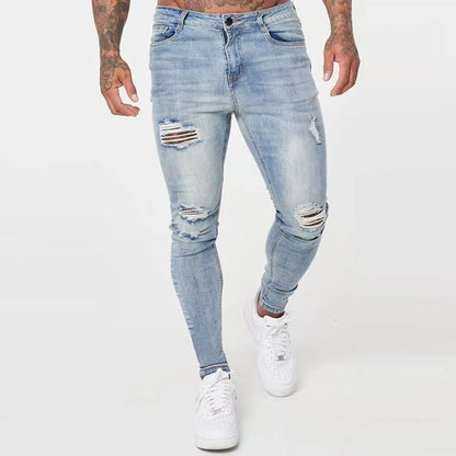 Men Skinny jeans Pencil pant Solid Color Straight Classic Denim Trousers Casual Daily For Office Parties Male  Cowboy Pants