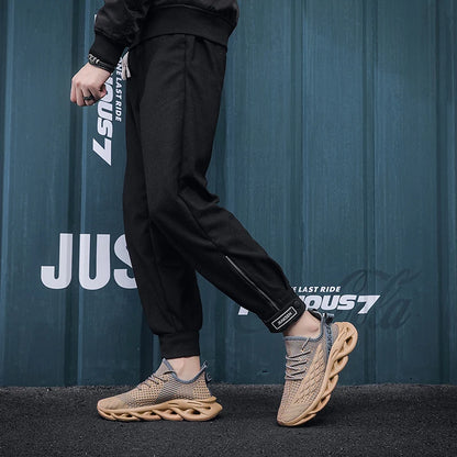 2025 Running Sneakers Newest Breathable Comfort For Men Low Top Large Size Men's Sports Increase Shoes Mesh Jogging Casual