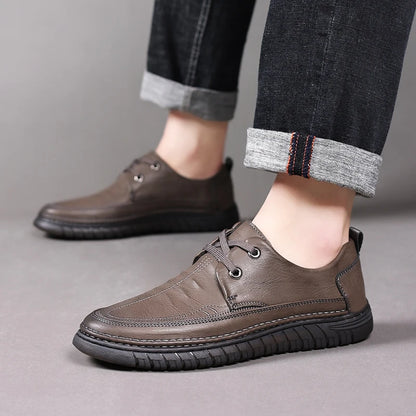 Flats Office Business Oxford Shoes Lace Up Men Leather Fashion Driving Shoes Man Comfortable Men Soft Sole Casual Sneakers Shoes