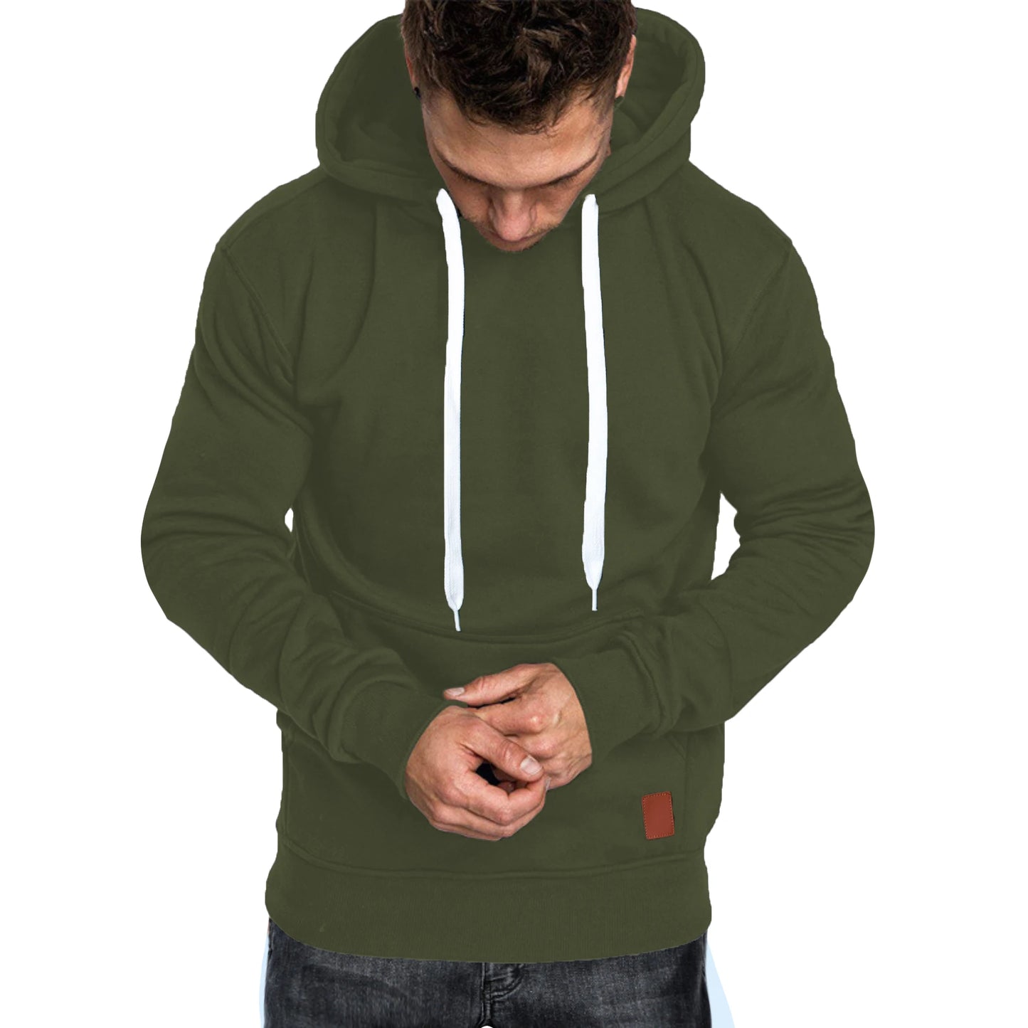 Men's autumn and winter solid color outdoor sports casual hoodie top