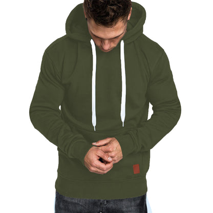 Men's autumn and winter solid color outdoor sports casual hoodie top