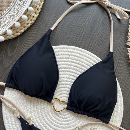 2025 Solid Color White Bikini Women Suit Low Waist Lace-up Swimsuit Two-piece Set swimwear women bathing suit купальник