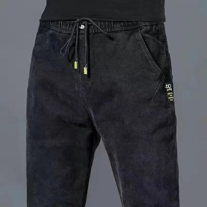 2024 New Korean Fashion Summer Thin Loose Jeans Mens Drawstring Pants Golf Joggings Jeans Man Japanese Streetwear Harem Trousers