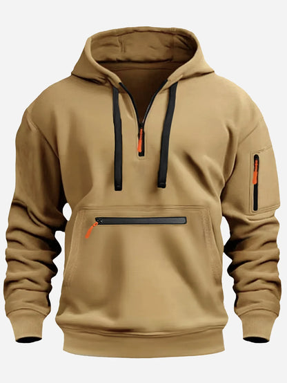 2025 New Multi Pocket Zipper Fleece Hooded Casual Shirt for Men and Women Plus Size Loose Pullover Fashion Sweatshirt top S-XXXL