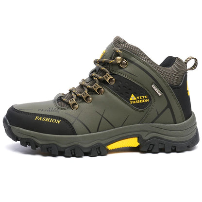 Outdoor Mountaineering Men's Travel Shoes Sports Running Men's Shoes Large Size High Top Autumn Winter Comfortable Thick Bottom
