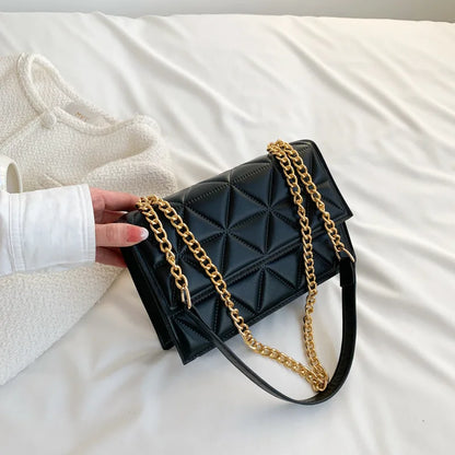 Fashion Summer Chain Crossbody Bags Plaid Designer Women Shoulder Bag Pu Leather Square Handbags For Ladies