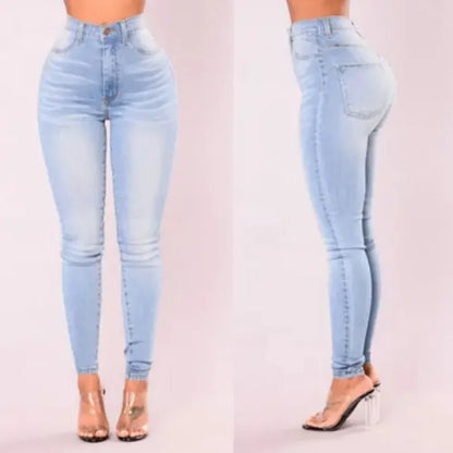 Sexy Jeans Women Denim Skinny Pants High Waist Stretch Lady Jeans Push Up Leggings Slim Pockets Button Pencil Jeans Women Pants