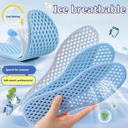 Breathable Mesh Shoe Insoles for Men Women Summer Cooling Comfort Cushioned Support Running Sports Walking Feet Care Shoes Pads