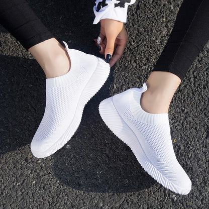Knitting Sock Sneakers Flat Casual Breathable Sneakers Flats Shoes
