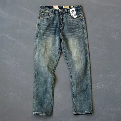 High Quality Korean Fashion Washed Vintage Straight Leg Denim Jeans for Men Casual Spring Autumn Pencil Pants Boyfriend Jeans
