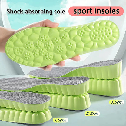 1Pair height increase insoles Breathable Anti-Odor Insole Shock Absorbing Shoe Sole Soft comfortable Sports Insole