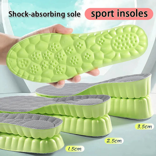 1Pair height increase insoles Breathable Anti-Odor Insole Shock Absorbing Shoe Sole Soft comfortable Sports Insole