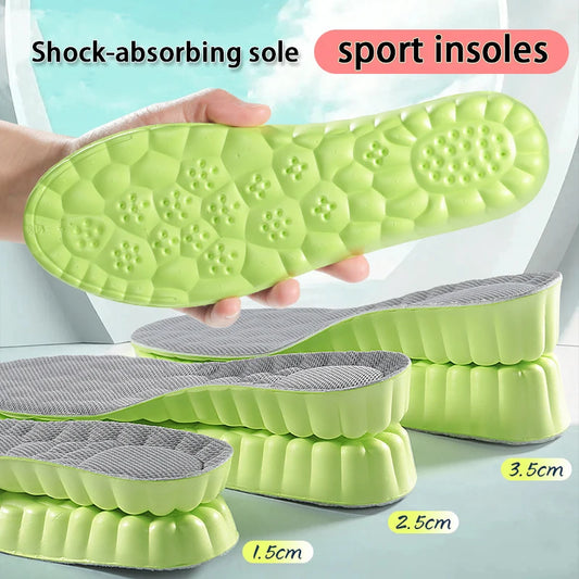 1Pair height increase insoles Breathable Anti-Odor Insole Shock Absorbing Shoe Sole Soft comfortable Sports Insole
