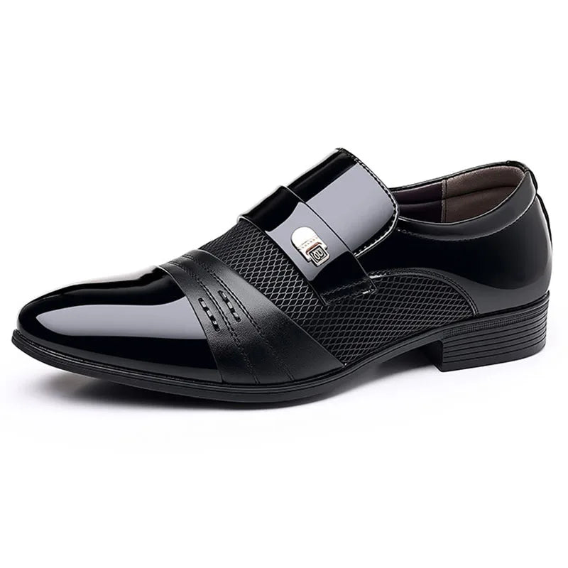 Classic Business Dress Men Shoes Formal Slip On Dress Shoes Mens Oxfords Footwear Elegent Leather Shoes For Men Loafers Wine Red