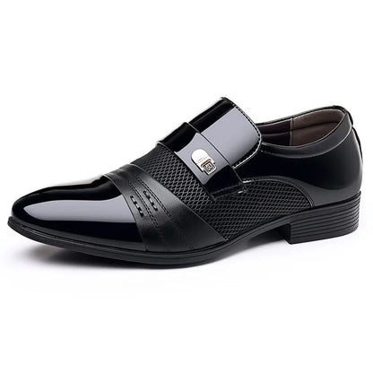 Classic Business Dress Men Shoes Formal Slip On Dress Shoes Mens Oxfords Footwear Elegent Leather Shoes For Men Loafers Wine Red