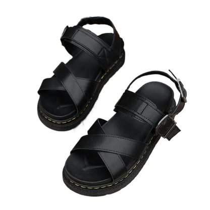 Summer Casual Shoes Woman Platform Sandals Soft Leather Women Open Toe Thick Bottom Wedges Sandal Gladiator Womens Shoes