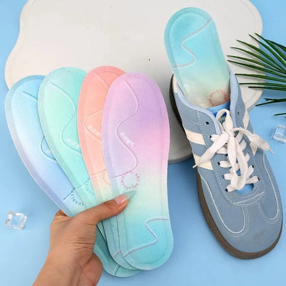 Summer Cooling Insoles for Men Women Leather Shoes Breathable Sweat Absorbing Herbal Antibacterial Deodorant Comfort Foot Pads
