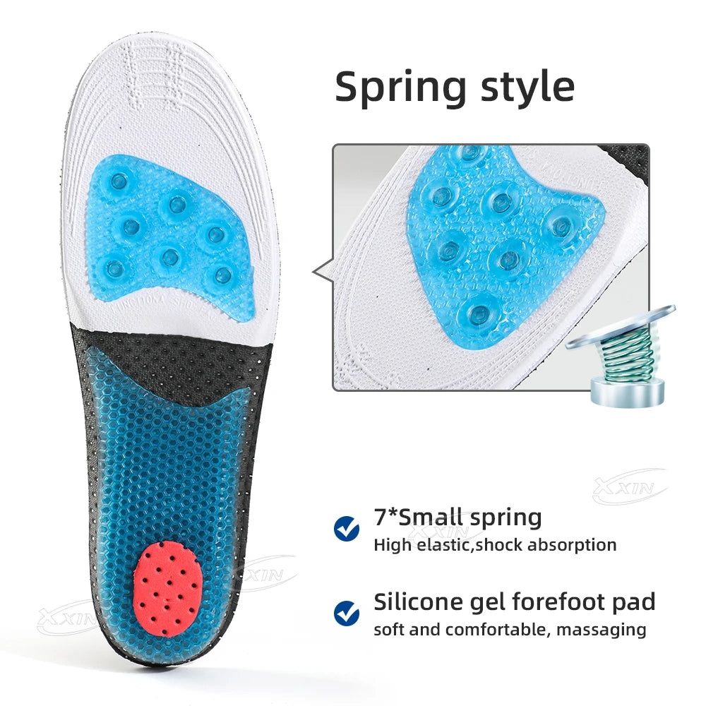 【Xxin】Spring Insole Basketball Sport Insoles for Men Women Silicone Arch Support Shoe Pad Size 35-46