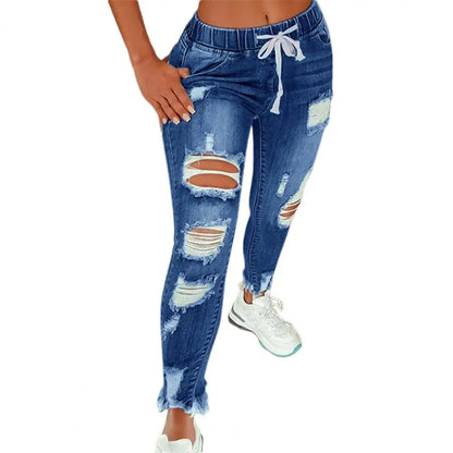 4XL Women Jeans Ripped Vintage Woman's Distressed Jeans Streetwear Hip Hop High Waist Pants Skinny Denim Trousers джинсы женские