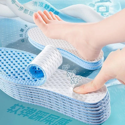 Breathable Mesh Shoe Insoles for Men Women Summer Cooling Comfort Cushioned Support Running Sports Walking Feet Care Shoes Pads