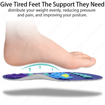 Sport Magnetic Therapy Massage Insoles for Shoes Foot Acupressure Soft Shock Absorption Deodorant Running Unisex Orthopedic Pads