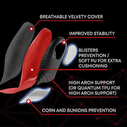 Premium 220+lbs Heavy Duty Arch Support Insoles Orthopedic Sport Insoles for Feet PU Gel Shock Absorption Sole Pad Women Men