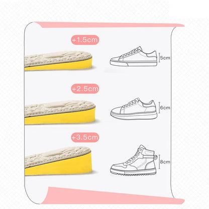 1Pair Height Increased Insoles for Women Shoes Inner Sole Shoe Insert Lift Heel Comfort EVA Heightening Feet Care Insoles