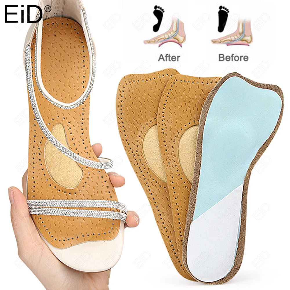 Leather Self-adhesive arch support  Insoles for Women High-heels Sandals Anti Slip Breathable Sweat-absorbent Shoe Pad Stickers
