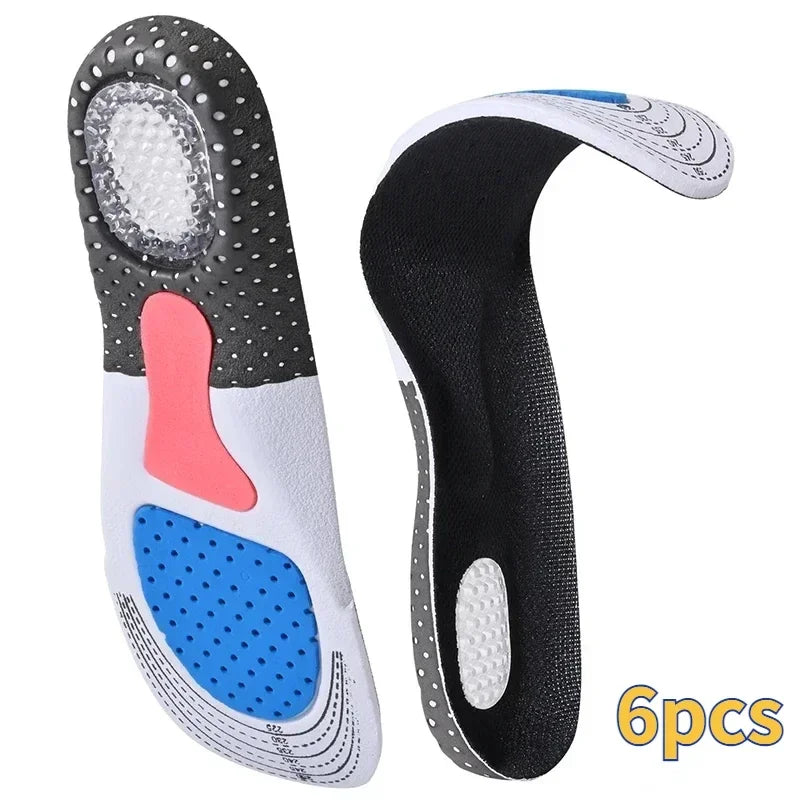 Orthopedic Insoles for Man Women Memory Foam Cushion Gel Insole Silicone Arch Support Pads Sport Shoe Pad Soft Running Insert